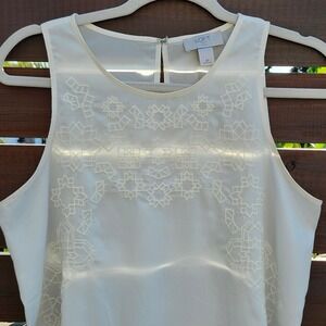 LOFT Outlet Embroidered Ivory Camisole | SP Petite‎ | Workwear Basic
